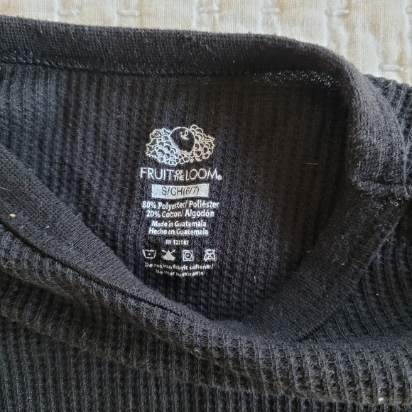 Fruit of the Loom Black Thermal Underwear Set Size Small (6/7) - Picture 2 of 3